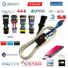 Кабель для діагностики та налаштування ГБО Stag, AEB, Zenit, Europegas і 8-піновий для 99% ГБО 4 плюс флешка з програмами ГБО і драйверами на чіпі FTDI