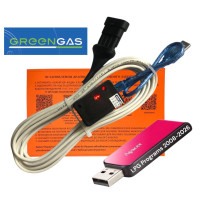 Кабель для діагностики та налаштування ГБО GREENGAS з індикацією сигналів на чіпі FTDI плюс флешка з додатками ГБО та драйверами