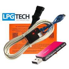 Кабель для діагностики та налаштування ГБО LPGTECH з індикацією сигналів на чіпі FTDI плюс флешка з додатками ГБО та драйверами